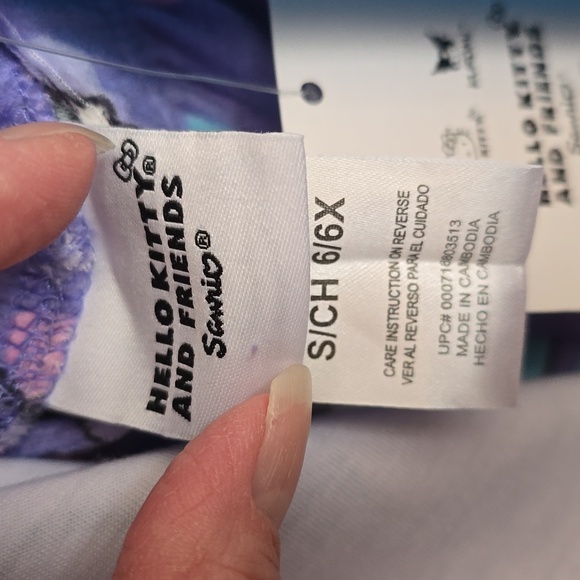 NWT. Hello Kitty Kids Pajama Set - Pink, Blue, and Purple Size 6/6x - Picture 6 of 7